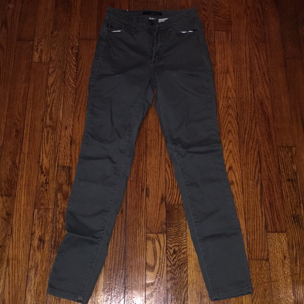 Military green high waisted soft jeans